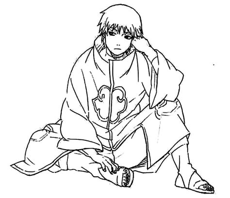 Desenho para colorir para imprimir Sasori Akatsuki